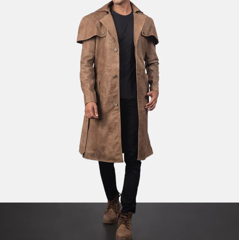 Deux Brown Leather Duster