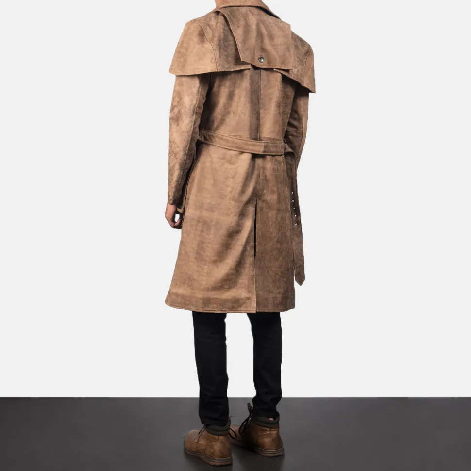 Deux Brown Leather Duster
