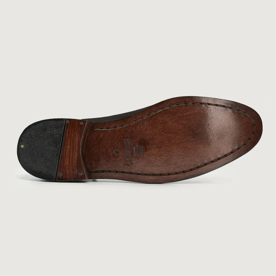 Director Wholecut Black Leather Shoes