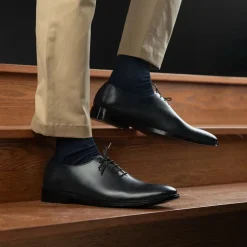Director Wholecut Black Leather Shoes