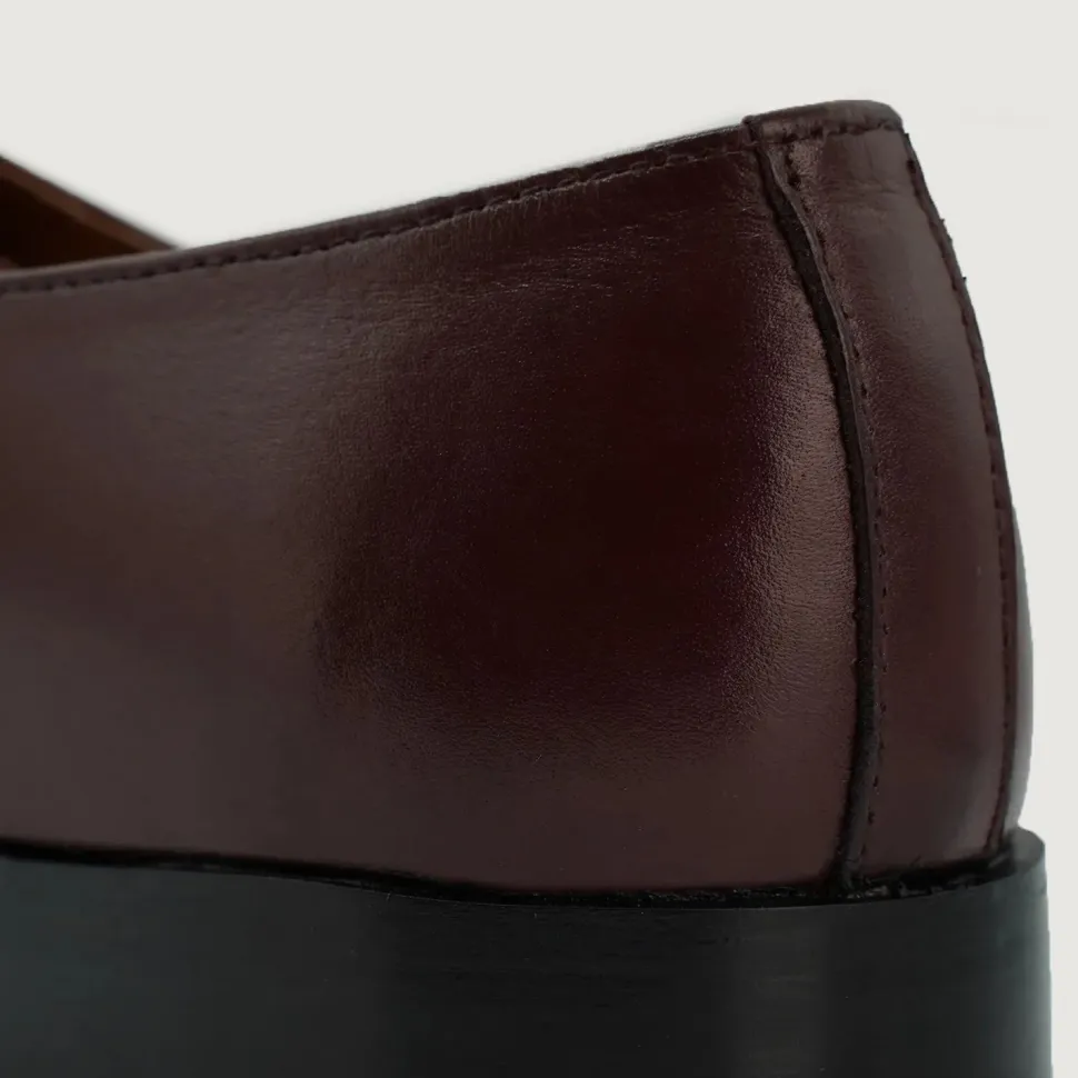 Director Wholecut Maroon Leather Shoes
