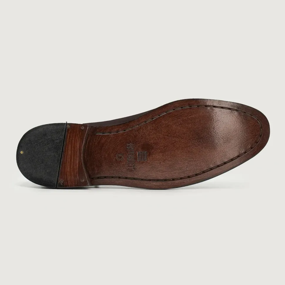 Director Wholecut Maroon Leather Shoes