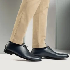Director Wholecut Midnight Blue Leather Shoes