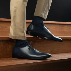 Director Wholecut Midnight Blue Leather Shoes