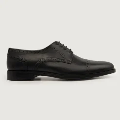 Dirk Brogues Derby Black Leather Shoes