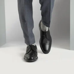 Dirk Brogues Derby Black Leather Shoes