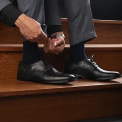 Dirk Brogues Derby Black Leather Shoes