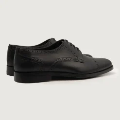 Dirk Brogues Derby Black Leather Shoes
