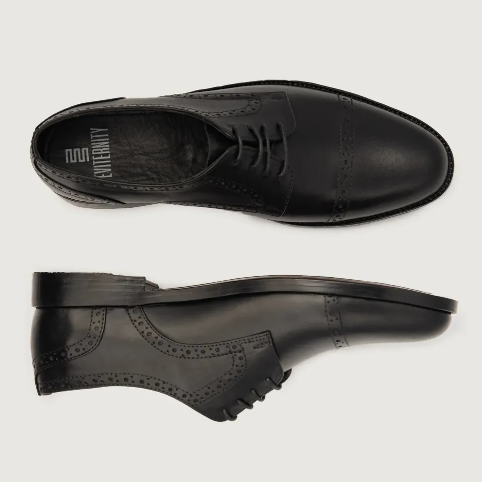 Dirk Brogues Derby Black Leather Shoes