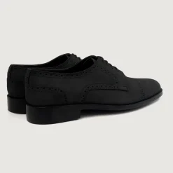 Dirk Brogues Derby Black Nubuck Leather Shoes
