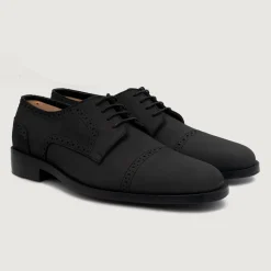 Dirk Brogues Derby Black Nubuck Leather Shoes