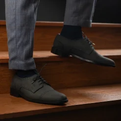 Dirk Brogues Derby Black Nubuck Leather Shoes
