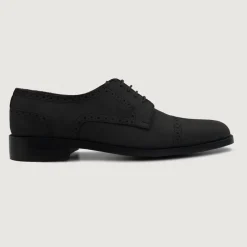 Dirk Brogues Derby Black Nubuck Leather Shoes