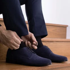 Dirk Brogues Derby Blue Suede Leather Shoes - StudGuard