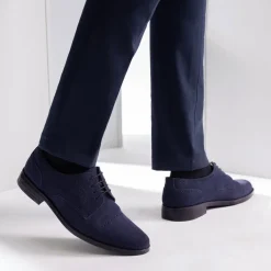 Dirk Brogues Derby Blue Suede Leather Shoes - StudGuard