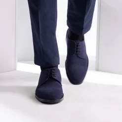 Dirk Brogues Derby Blue Suede Leather Shoes - StudGuard