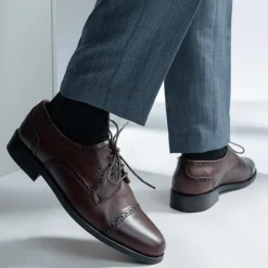 Dirk Brogues Derby Brown Leather Shoes - StudGuard