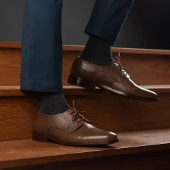 Dirk Brogues Derby Brown Leather Shoes