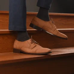 Dirk Brogues Derby Brown Nubuck Leather Shoes