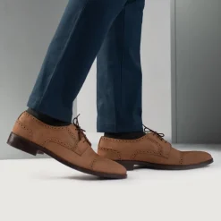 Dirk Brogues Derby Brown Nubuck Leather Shoes