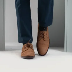 Dirk Brogues Derby Brown Nubuck Leather Shoes