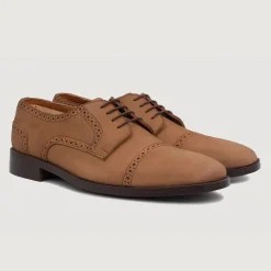 Dirk Brogues Derby Brown Nubuck Leather Shoes