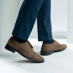 Dirk Brogues Derby Brown Oil Pullup Leather Shoes - StudGuard
