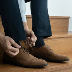 Dirk Brogues Derby Brown Oil Pullup Leather Shoes - StudGuard
