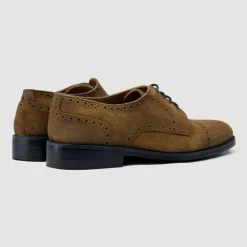 Dirk Brogues Derby Brown Suede Leather Shoes - StudGuard