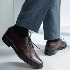 Dirk Brogues Derby Burnished Brown Leather Shoes