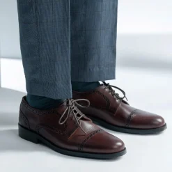 Dirk Brogues Derby Burnished Brown Leather Shoes