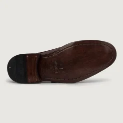 Dirk Brogues Derby Maroon Leather Shoes