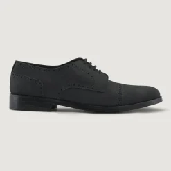 Dirk Brogues Derby Matte Black Nubuck Leather Shoes - StudGuard