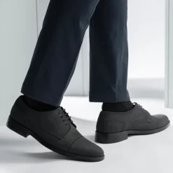 Dirk Brogues Derby Matte Black Nubuck Leather Shoes - StudGuard