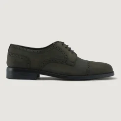 Dirk Brogues Derby Olive Oil Pullup Leather Shoes - StudGuard
