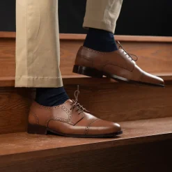 Dirk Brogues Derby Tan Leather Shoes