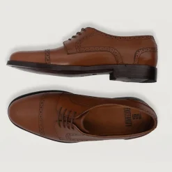 Dirk Brogues Derby Tan Leather Shoes