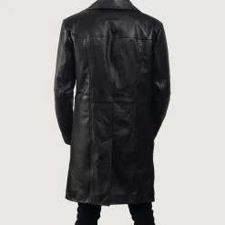 Don Long Black Leather Coat