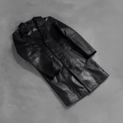 Don Long Black Leather Coat