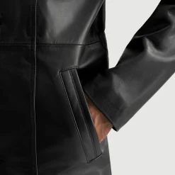 Don Long Black Leather Coat