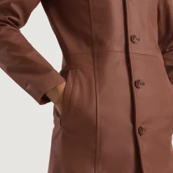 Don Long Brown Leather Coat