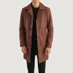 Don Long Brown Leather Coat