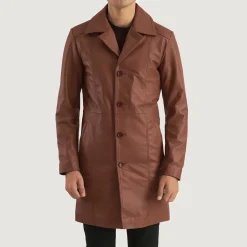 Don Long Brown Leather Coat