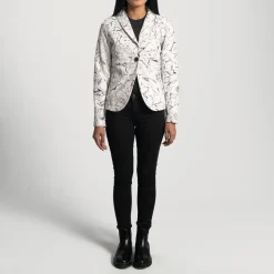 Donna Blake White Leather Blazer