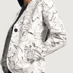 Donna Blake White Leather Blazer