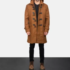Drake Khaki Wool Hooded Duffle Coat