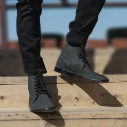 Duster Brogues Derby Black Nubuck Leather Boots