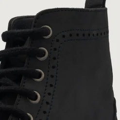 Duster Brogues Derby Black Nubuck Leather Boots