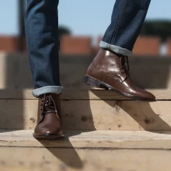 Duster Brogues Derby Brown Leather Boots