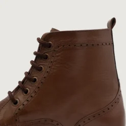 Duster Brogues Derby Brown Leather Boots